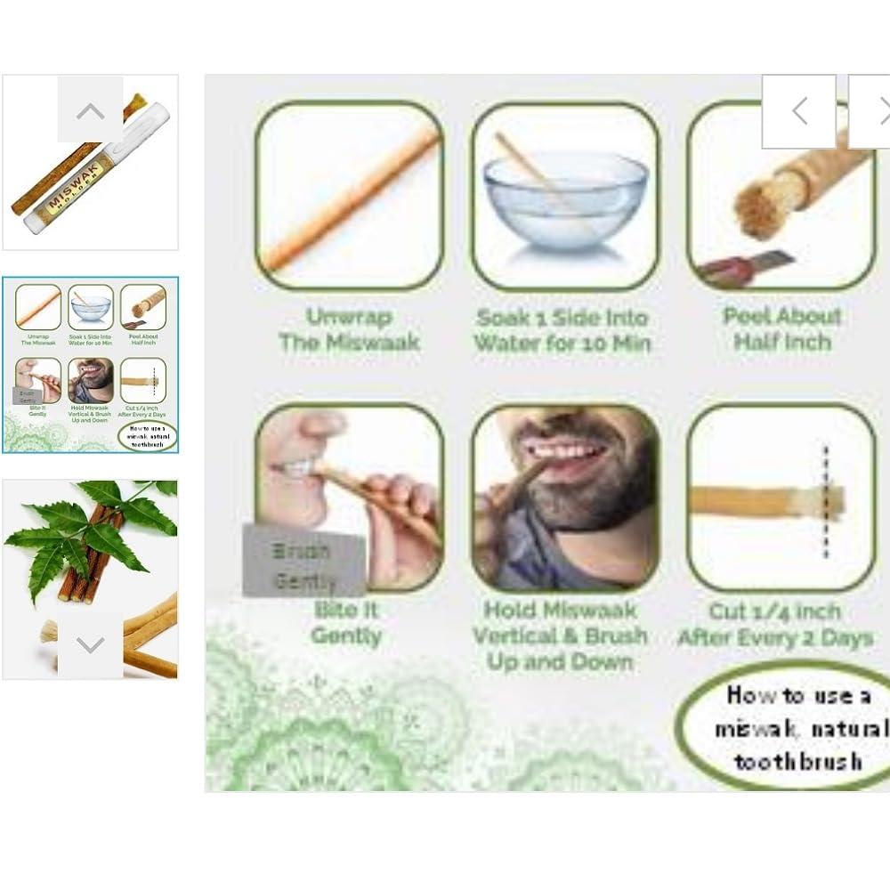 Generic RBLISS CG Miswak Stick With Holder/Complete Natural Teeth Whitening Toothbrush Kit - (Pack Of 5)