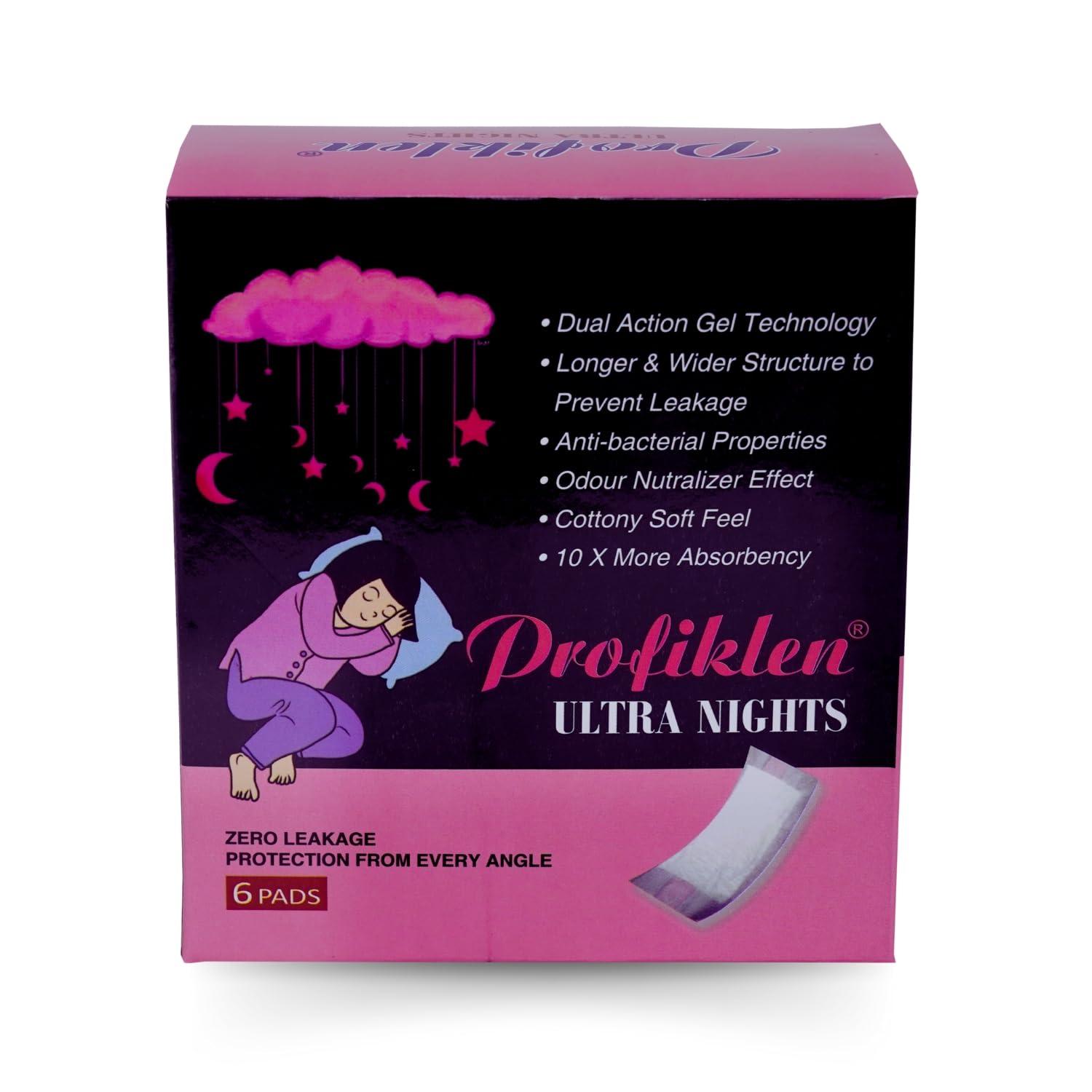 Profiklen Profiklen Ultra Night Sanitary Pads XXX-Large Pack of 6 Napkins
