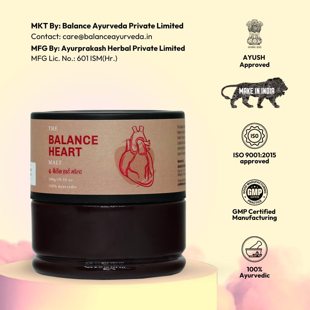 The Balance Balance Ayurveda Heart Malt: Nourish Your Cardiovascular Health Naturally - Blood Pressure & Cholesterol Support (300gm)