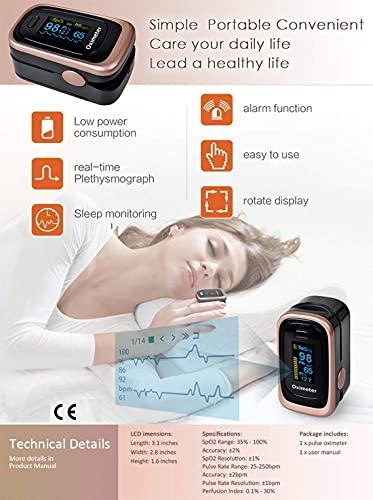MEDITIVE MEDITIVE Fingertip Pulse Oximeter, SPO2 Blood Oxygen Saturation, Pulse Rate, Perfusion Index (PI), Black