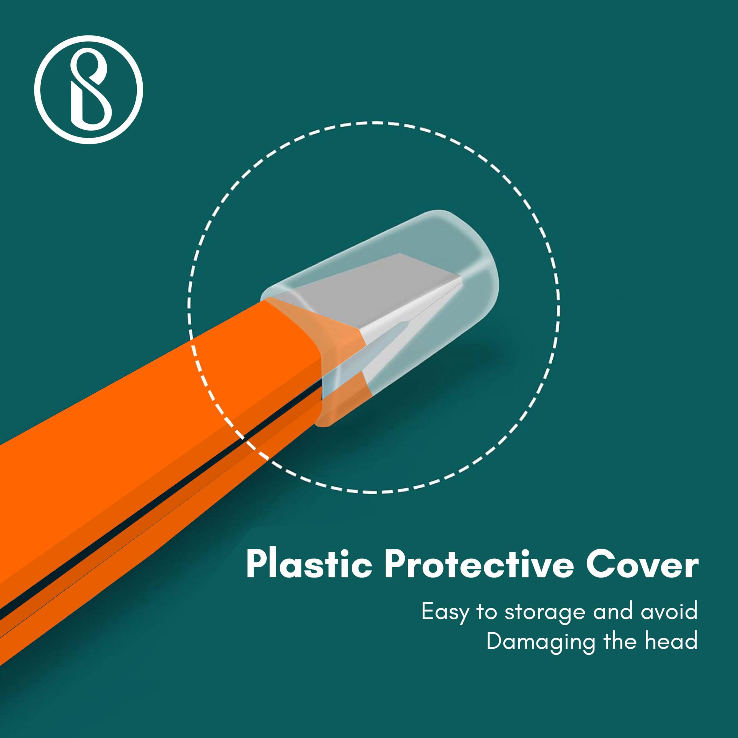 Beaut Secrets Beaut Secrets Luxury Tweezers Set - Professional Stainless Steel Tweezers, Best Precision Tweezers for Eyebrows - Great Precision for Facial Hair, Ingrown Hair, Splinter, Eyebrow Tweezers (Orange)