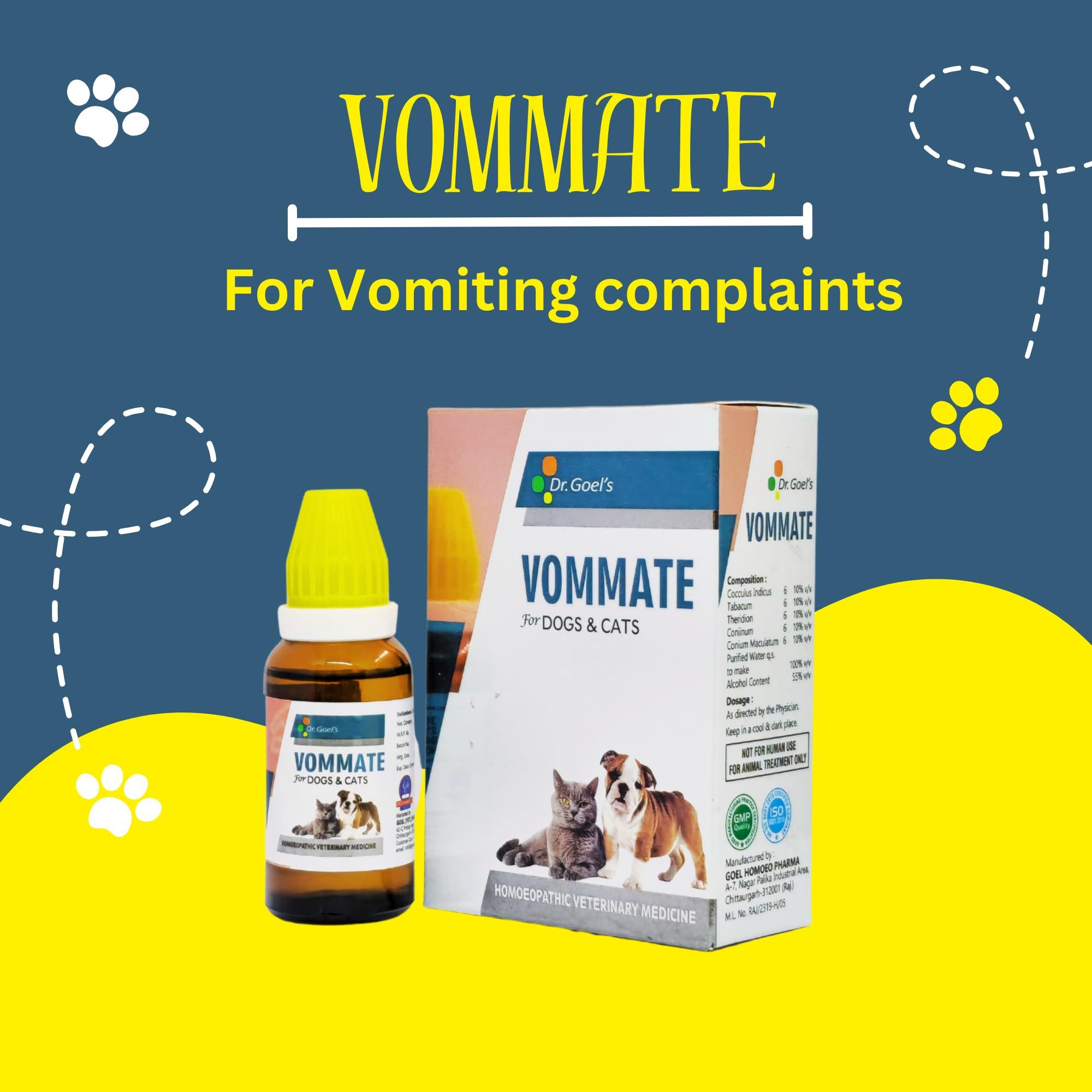 DR GOEL'S DR GOEL\'S Vommate Drops For Pets Homeopathic Remedy Treating Vomiting Nausea And Retching Fast Relief No Side Effects(30Ml)
