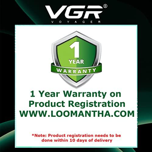 VGR VGR V-052 Professional Hair Trimmer for men  Adjustable Length Settings (0.5-10mm), USB Rechargeable, Cord/Cordless Operation, Washable Head, Includes Guide Comb & Cleaning Accessories (Blue)