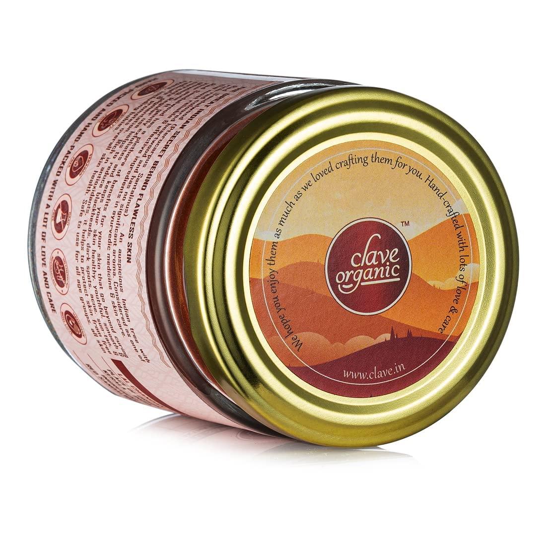 Clave Organic India Private Limited Clave Organic India Private Limited Vegan No Chemicals Red Sandalwood Powder for Soothing,Exfoliating (Raktha Chandan ) from Wayanad - Kerala in Eco-Friendly Glass Jar, 100 g