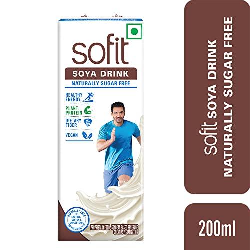 SOFIT Sofit SOYA Milk Sugar Free, 200ml (Pack of 10)