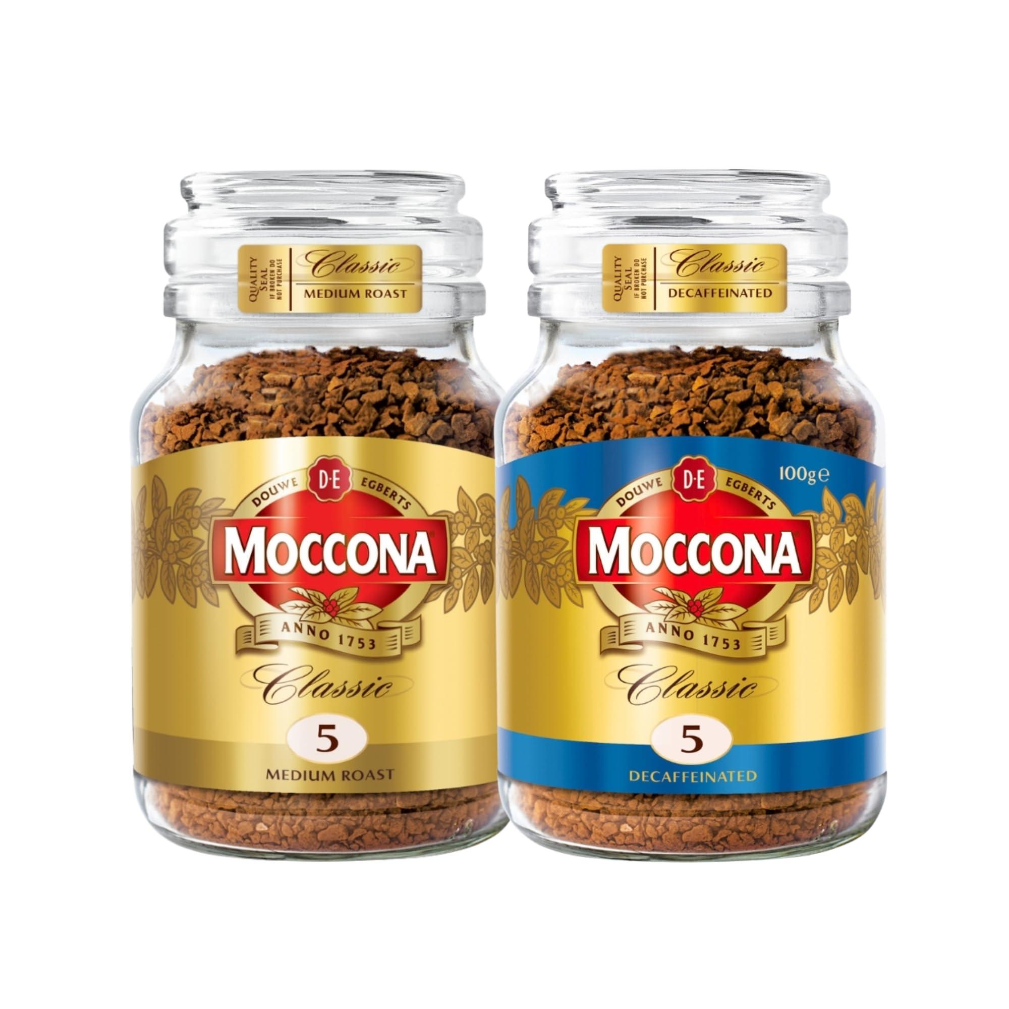 Moccona Moccona | Classic Medium Roast| Classic Decaffinated| Instant Coffee | 200g | Combo of 2