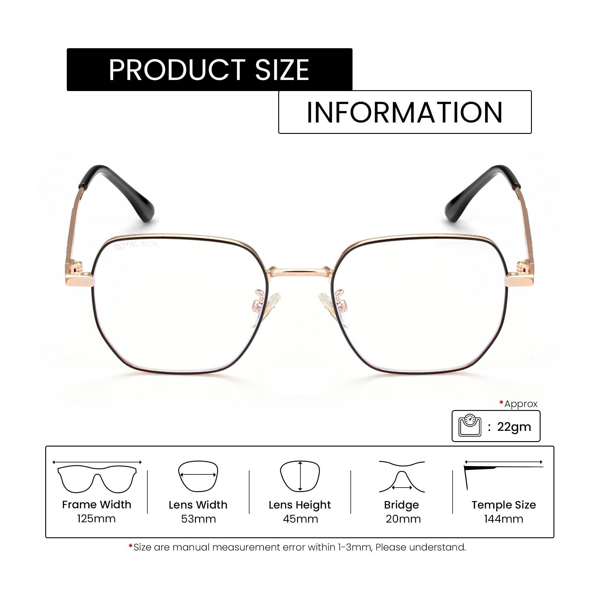 ROYAL SON ROYAL SON Unisex\'s C4 Blue Block Lens | Black Frame Reading Glasses-M (SF0016-C4)