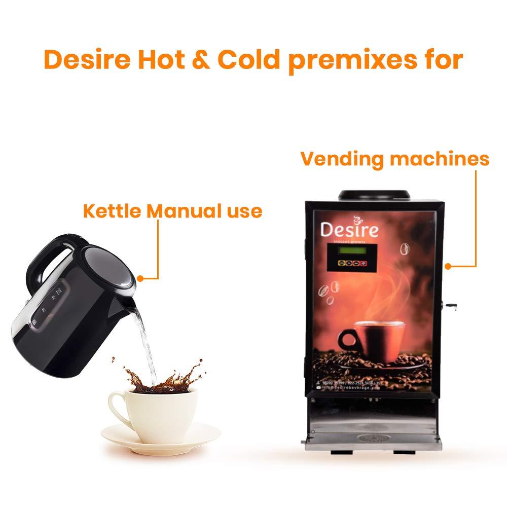 Desire Desire Lemon grass ginger tea Instant Premix, 500gms, for both Manual and Vending machines, Instant tea mix, Lemon grass ginger flavor, Refreshing taste