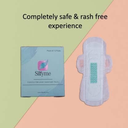 Generic Silfyme Organic Biodegradable Sanitary Pads Made of 100% Organic cotton & Bamboo Fibre - Rash-Free | Plastic Free | Paraben Free | Toxin Free | Chlorine Free - Pack of 24 ( 12 Medium Flow & 12 Heavy Flow)