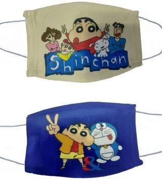Generic GTS Kids Cloth Mask, Cartoon Mask, Barbie Doll Mask, chota bheem, poke mon mask, sinchan, oggy mask Spider man Mask , Pubg Mask, washable kids mask upto 6 years set of 2 pc (oggy-ninja hathodi)