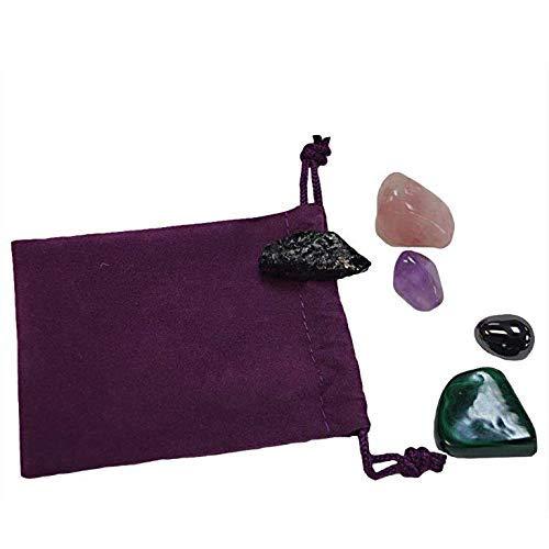 Karma Care LLC Karma Care LLC Empath Stone Bag - Rose Quartz, Amethyst, Black Tourmaline, Hematite, Malachite & Citrine Crystals
