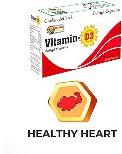 BEST CHOICE NUTRITION Best Choice Nutrition vitamin D3 (Vitamin D3-Cholecalciferol) One-A-Week For Strong Bones, Muscles, Immune System (Pack of 20 No softgel)