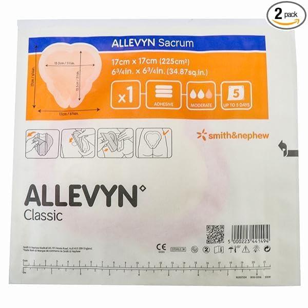 ONVO Allevyn Sacrum Classic S & N 17 cm x 17 cm - Wound Dressing for Lower Back (Pack of 2)