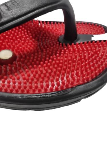 Acm Acupressure Slipper for Unisex-Foot Massage/Relax (Red, numeric_10)