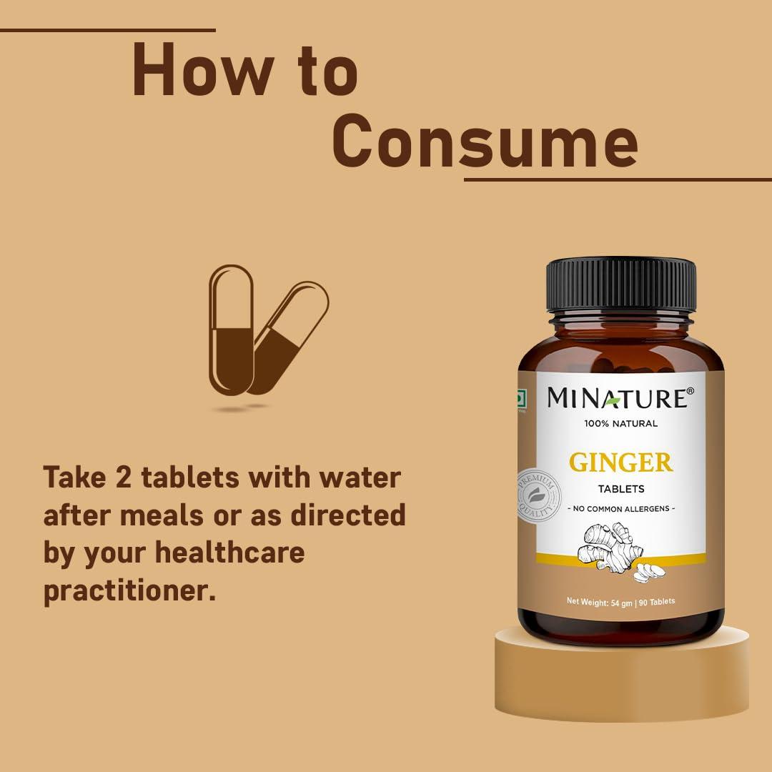 mi nature mi nature Ginger Tablets 90 Tablets (Zingiber officinale) | Sonth | 90 Tablets 45 Days Supply