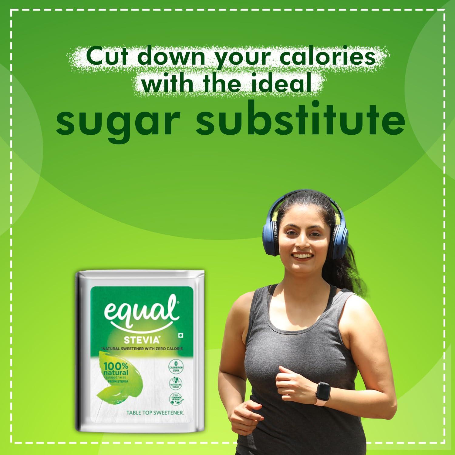 Equal Equal® Stevia Plant-Based Natural Sweetener | Sugar Free | 100 Tablets | Pack of 6