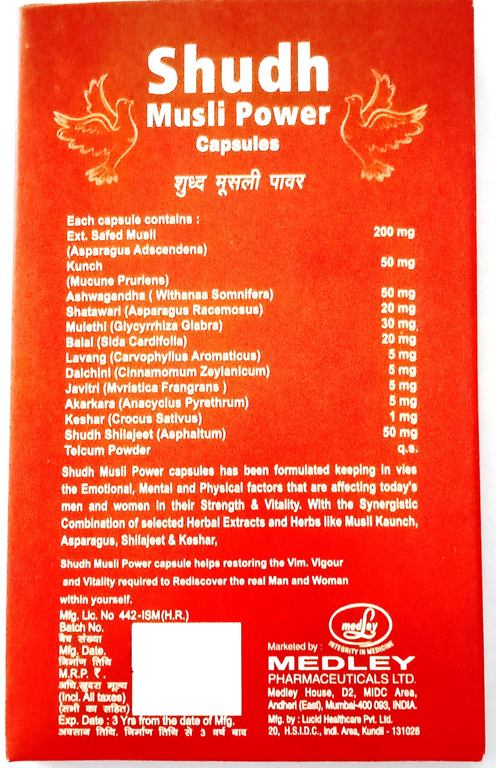 Shudh musli Shudh Musli Power Capsules - Herbal Rejuvenation Therapy For Men & Women- Pack Of 30 Capsules