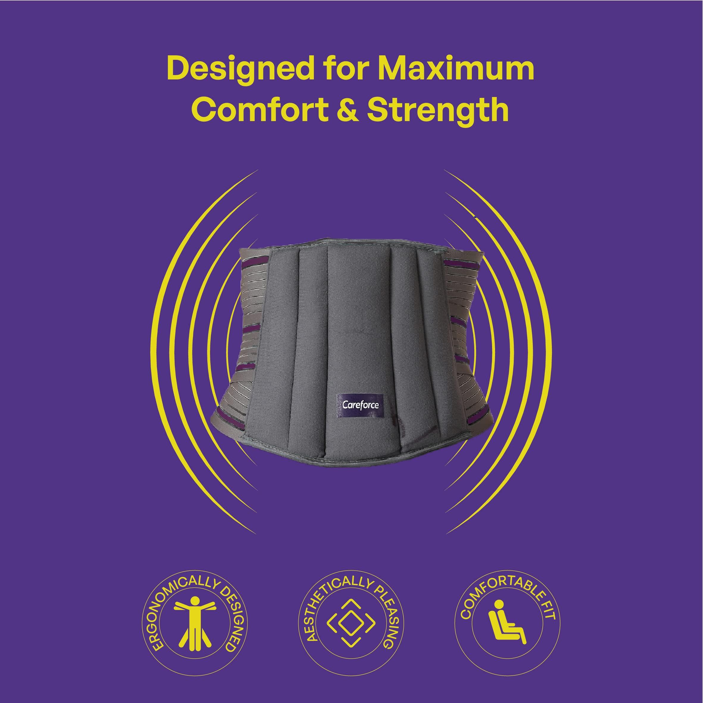Careforce - The Force Behind Your Health Careforce - The Force Behind Your Health Polyester;Neoprene Lumbar Support Belt Back Belt For Back Pain Relief Ls For Back Pain For Women & Men Lower Back Support With Cushioning-Large(36\"-40\")