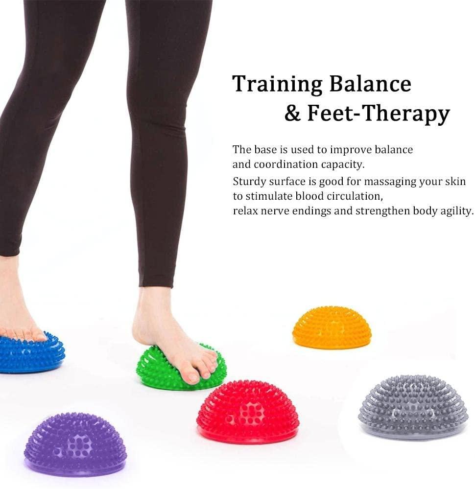 SLYK SLYK Anti-Slip Hedgehog Balance Pods,16 cm/6.5 inch Spiky Half Massage Ball for Deep Tissue Foot Muscle Therapy, Yoga, Fitness Balance Practice - 1 Piece (Assorted Colours)