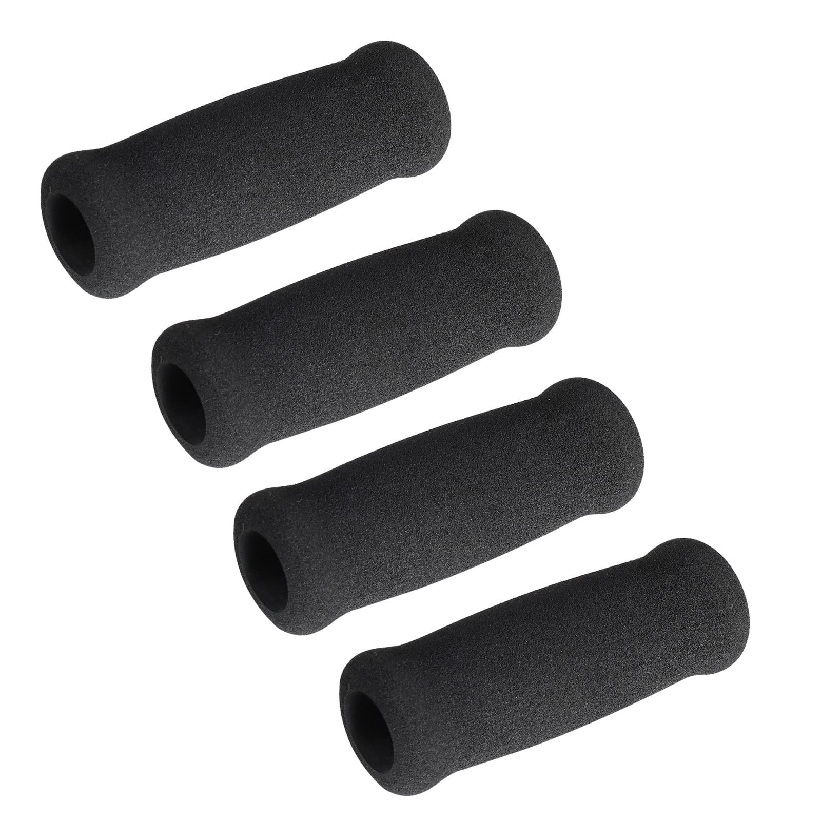 YOJOR 4PCS Cane Handle Grip Replacement Cane Grip Foam Cane Grip Replacement Offset Cane Grips Walking Cane Hand Grip Foam Handle for Cane Bicycle Handlebars 4.53 x 0.8 x 0.8 Inch, Black