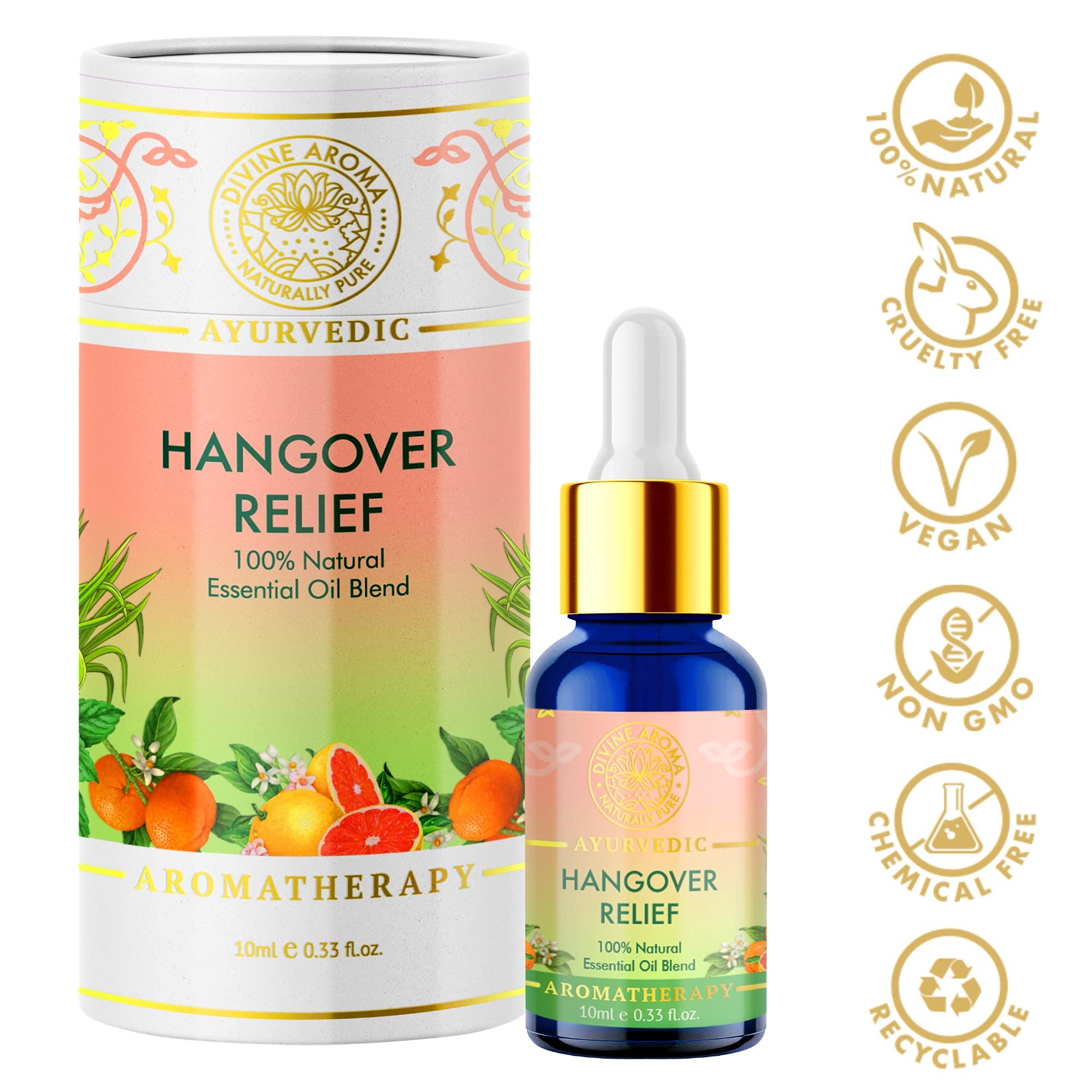 DIVINE AROMA Divine Aroma Hangover Relief 100% Pure & Natural Essential Oil Blend By Divine Aroma For Hangover Relief, Relaxation, Diffuser, Home Fragrance & Hotels