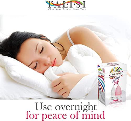 Talisi Menstrual Cup Reusable Menstrual Cups Set of 2 Large & Small Soft Cups Period Cup Feminine Hygiene Products Alternative Period Protection to a Tampons and Feminine Pads Cup Menstrual