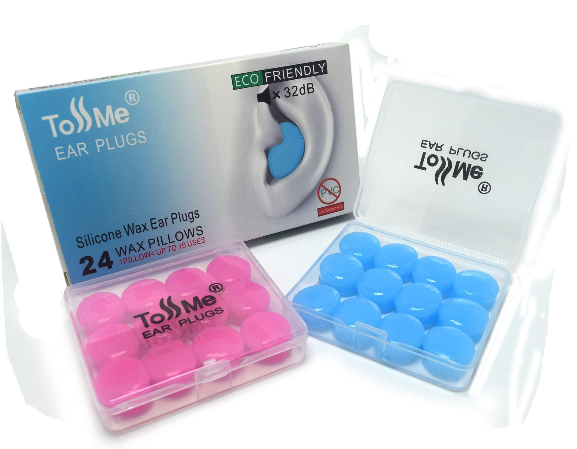 ToSSme ToSSme Silicone Ear Plugs for Sleeping Noise Cancelling Reusable Moldable Wax Earplugs for Swimming, Work, Airplane, SNR 30dB