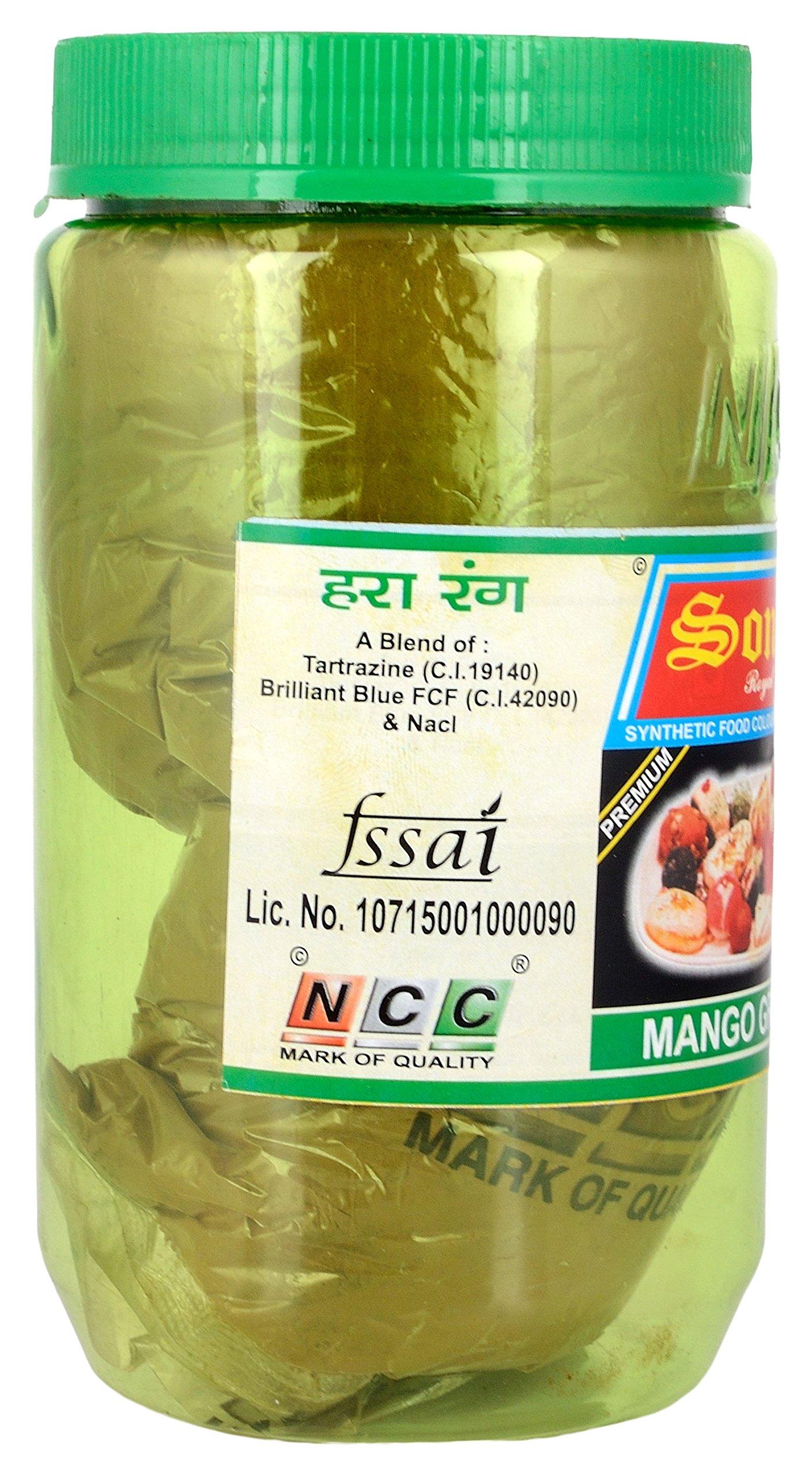 Sonar SONAR Synthetic Apple Green Powder Food Colour Preparation for Dairy Products, Snack Foods, Ice Cream, Soups, Jams, Pickles, Sweets, Cakes and Food Decoration (500 Grams) | Vegan