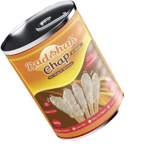Badshah Chap Badshah Chap SOYA Chaap in Brine, 800g (Vegan, Chunks on Stick, 500g Drained Weight, Rich in Plant Protein, SOYA Chap)