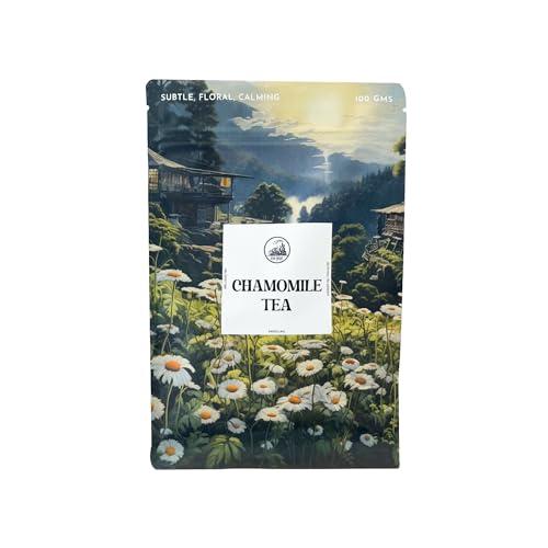 DORJE TEAS DORJE TEAS Chamomile Loose Tea - 100Gm|Organic Darjeeling Tea|Promotes Good Sleep, Stress Relief|Improves Immunity|Soothing Tea For Relaxation|For Glowing Skin|Pack-1