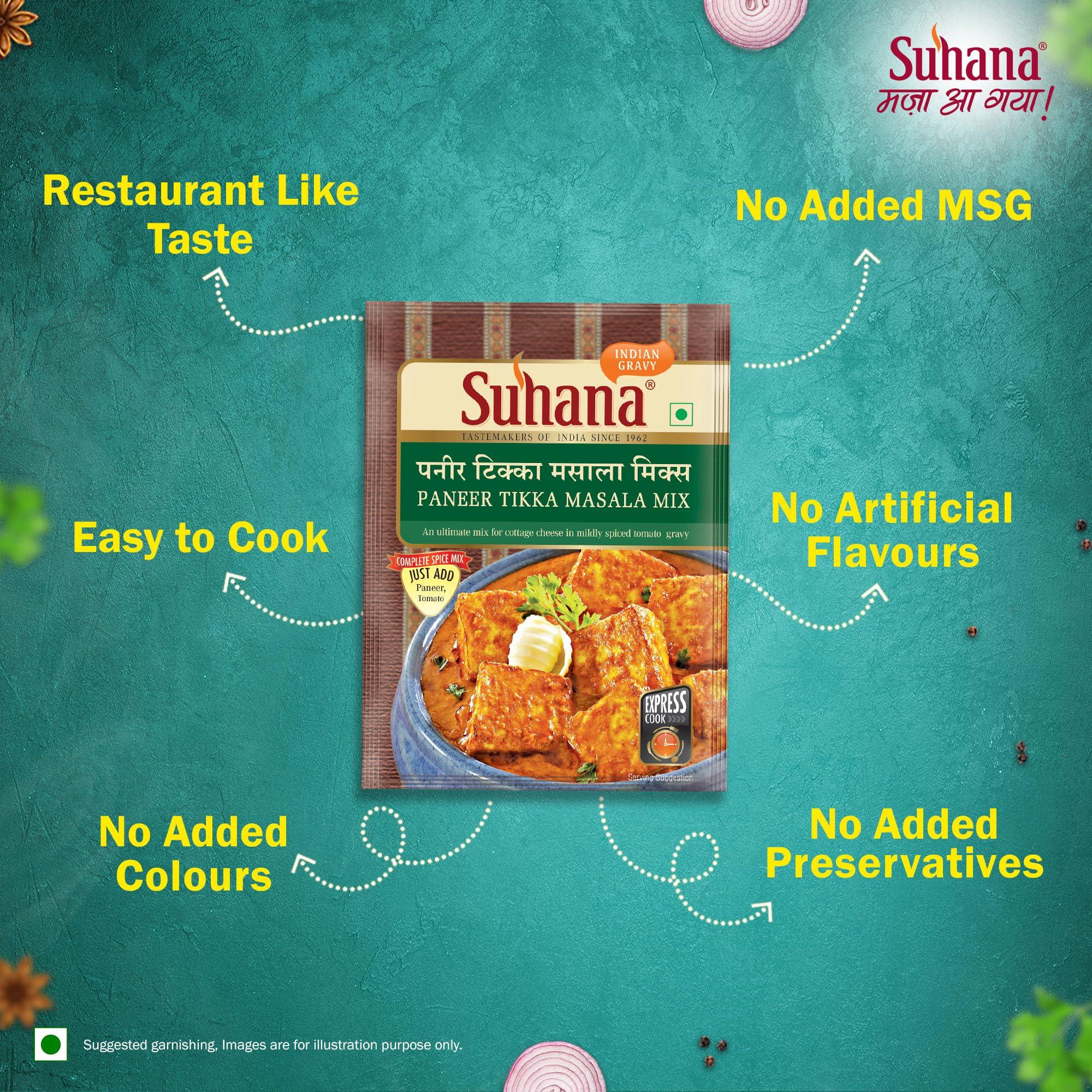 Suhana Suhana Paneer Masala Spice Mix 50g Pouch | Easy To Cook | Ready Mix (Paneer Tikka)