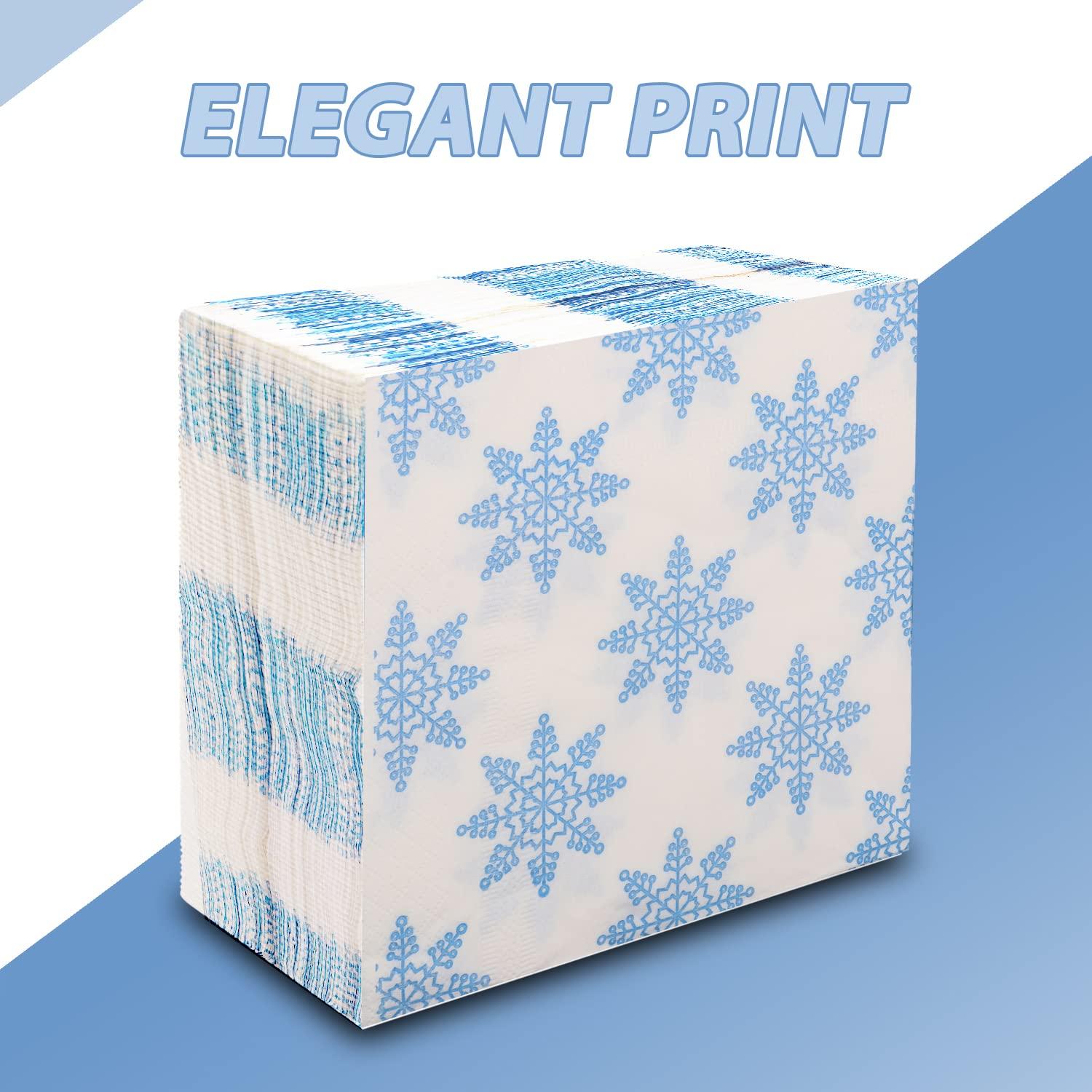 BREEZE BREEZE BRE001 2 Ply Paper Serviettes Cocktail Napkin Super Soft & More Absorbent Printed Tissue with 50 pulls (Pack of 6, 300 x 300mm,Brown, Blue and Orange)