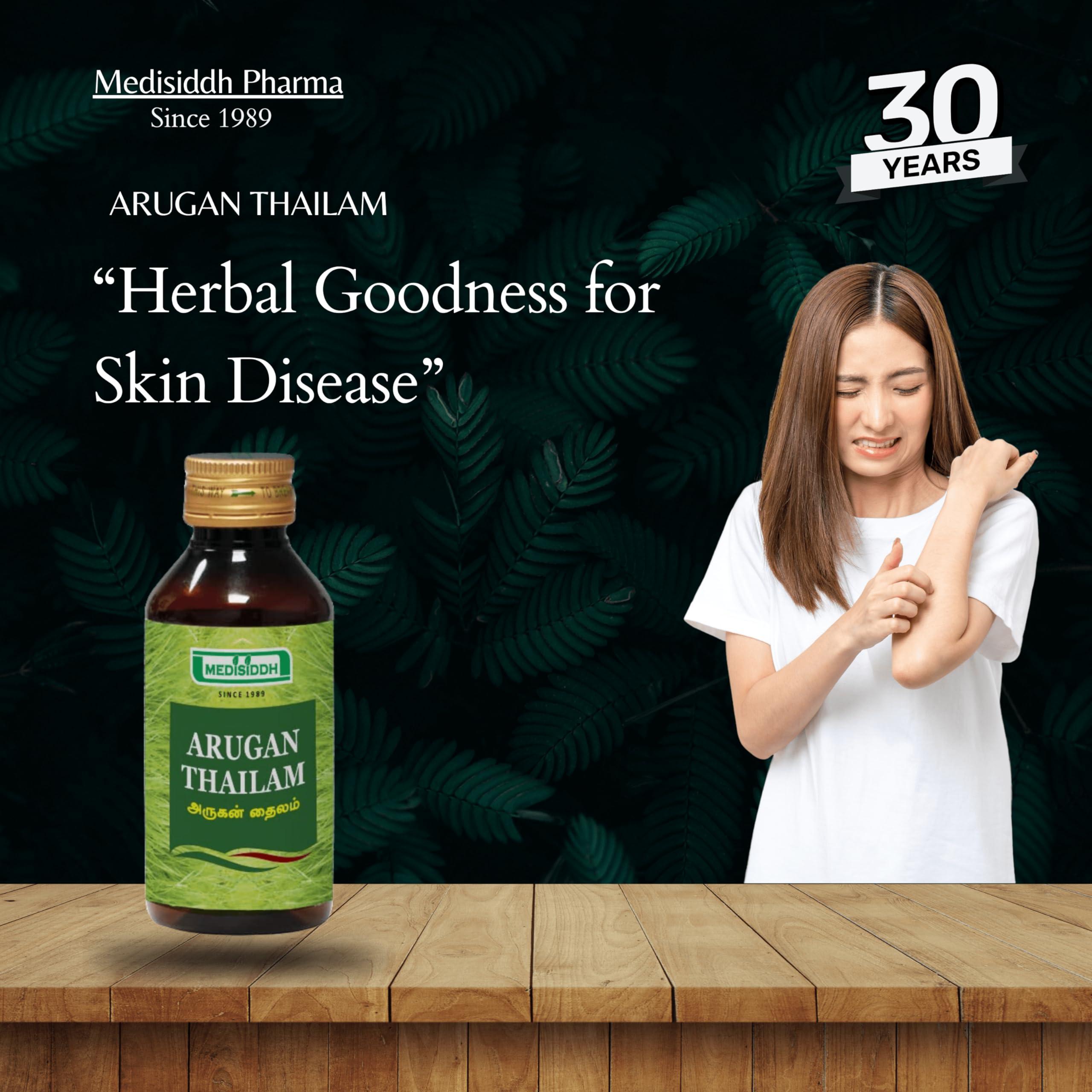 MEDISIDDH Medisiddh Arugan Thailam 100 Ml | Eczema | Scabies | Fungal infections | Dandruff | Stings and Bites