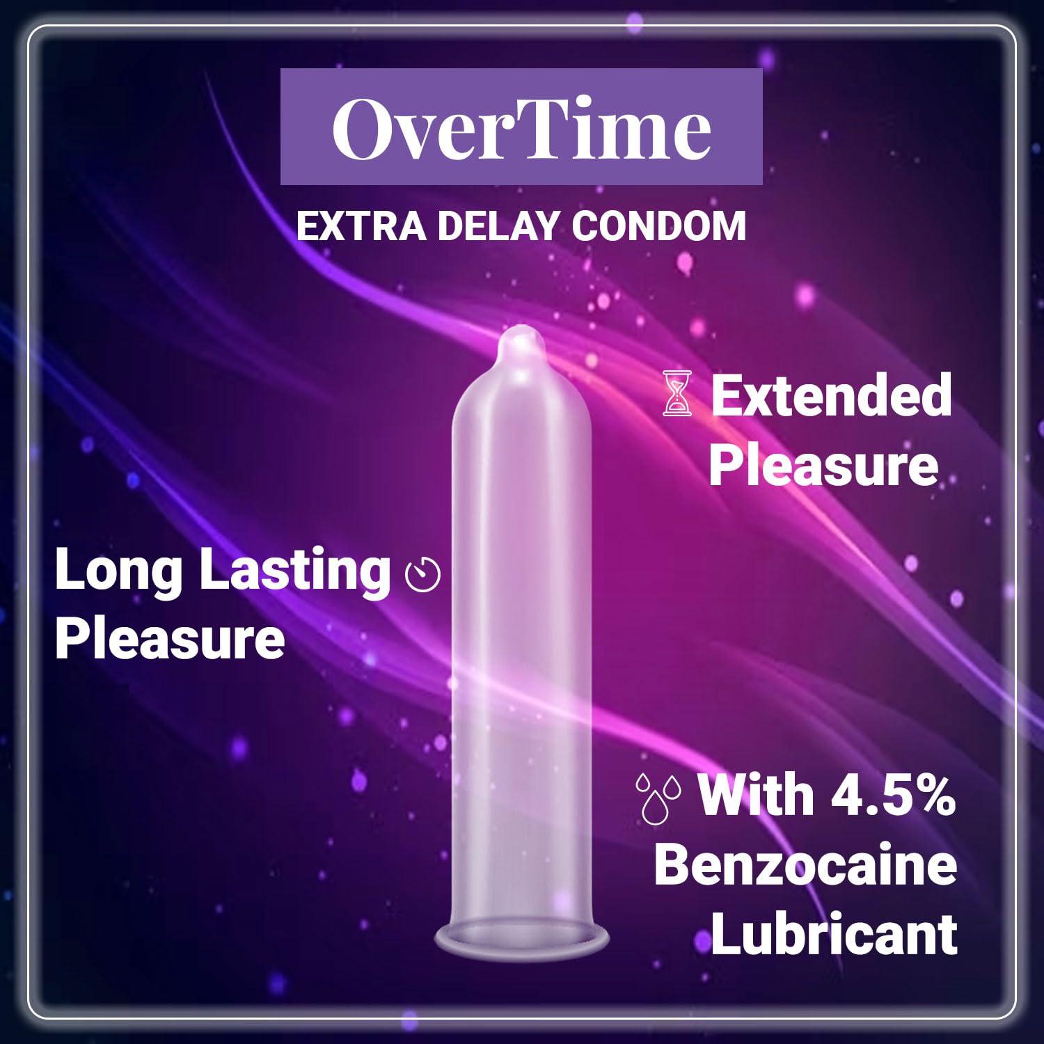 NOTTY BOY NOTTY BOY Overtime Extra Delay Condoms For Men -Pack Of 3, 30 Pieces | Longer Duration, Long Lasting | Performance Enhancing and Standard Fit, Natural Rubber Latex