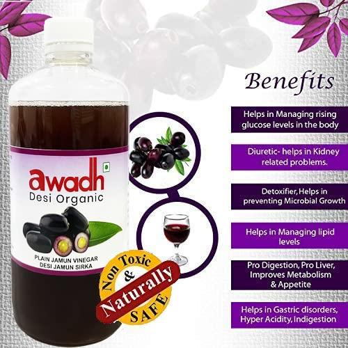 Awadh AWADH- Jamun Vinegar with Mother Pack of 2, Natural & Unfiltered, Desi Sirka, Jamoon Sirka, Natural Jamun Sirka, Country Vinegar Cider, Mother Recipe 100% Home Made - 450 X2 ml