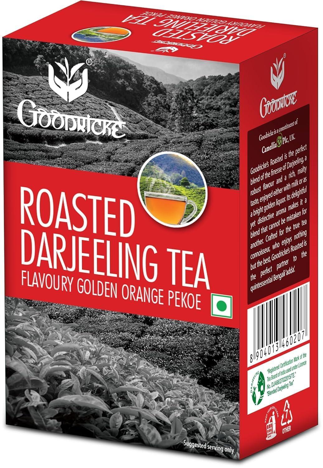 GOODRICKE GOODRICKE Value Pack - Roasted Darjeeling Tea (250g) + Khaass Assam Tea (250g) + Badamtam Premium Organic Darjeeling Tea (250g) | Richer Taste & Flavour