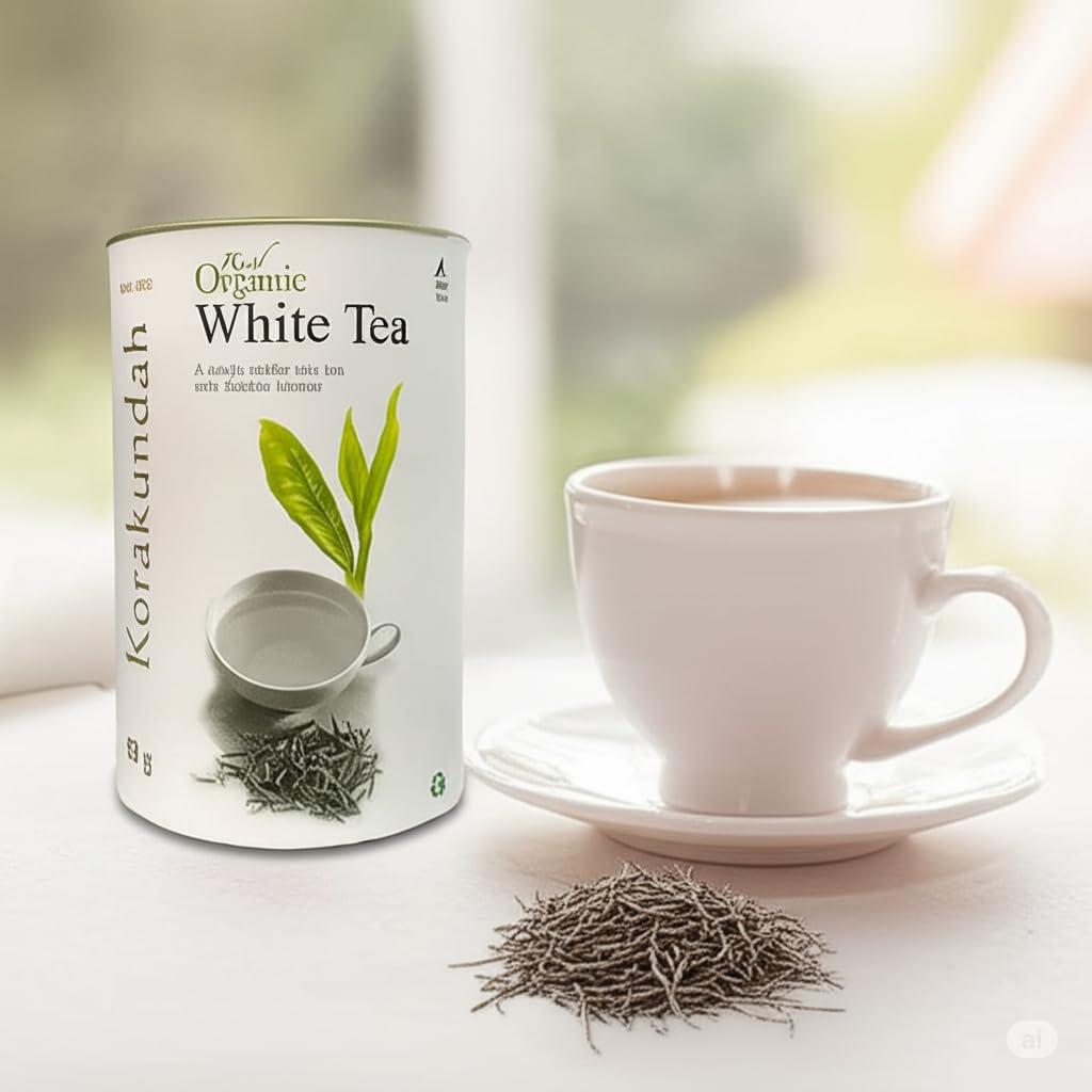 The United Nilgiri Tea Estates co.ltd KORAKUNDAH Real Organic White Tea | 50 g | Pack of 2 |Total 100g| A Single Estate Rare Tea with delicate flavour