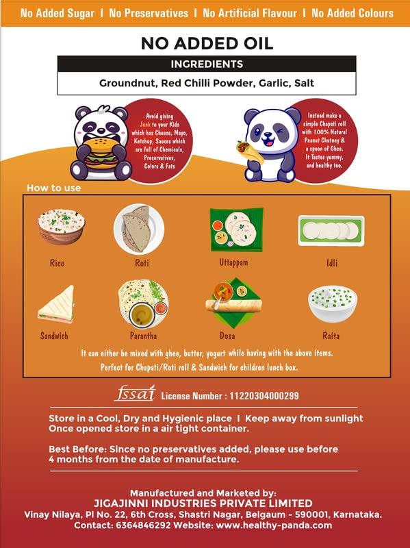 HEALTHY PANDA Healthy Panda Uttar Karnatakas Famous Pounded Peanut Garlic Chutney Powder (1 KG) / Groundnut Chutney Powder/Shenga Chutney/Shenga Lasun Chutney/Shengha chutney Solapur