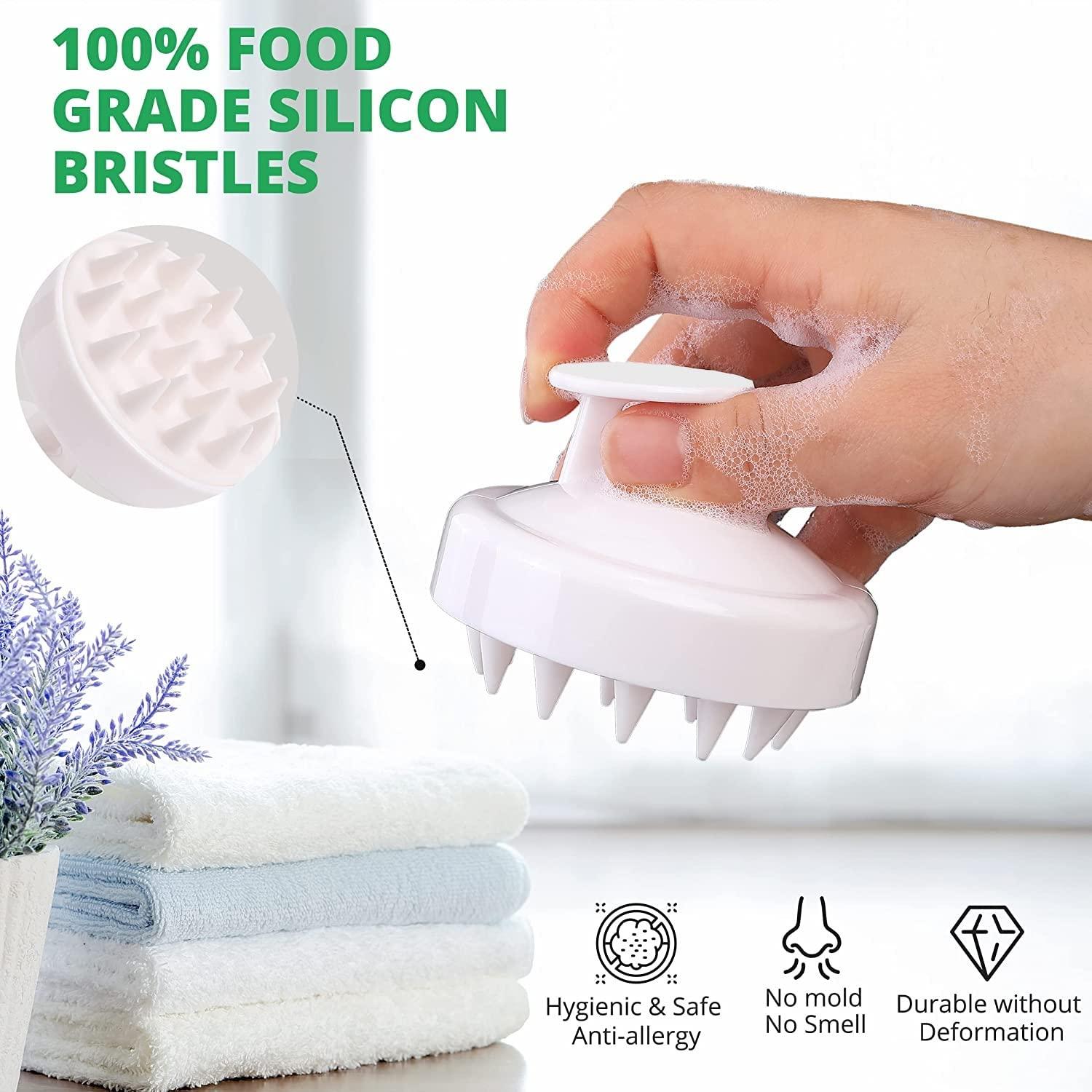 Renesmee RENESMEE Hair Scalp Shampoo Massager Brush - Silicone Bristles - White