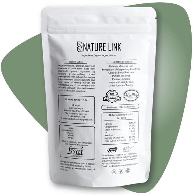 Nature Link Nature Link Organic Jaggery Cubes Gud / Desi Gur (Fresh, Pure, Natural, No Preservtives, Chemicals Free) - 100gm