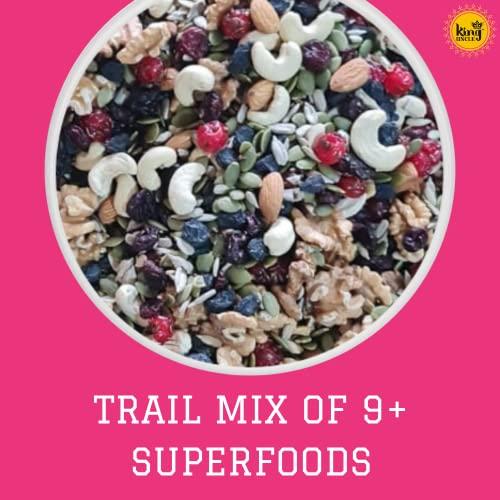 KINGUNCLE King Uncle's Daily Detox Trail Mix, Mix of 9 Nuts, Seeds & Berries, 500 grams