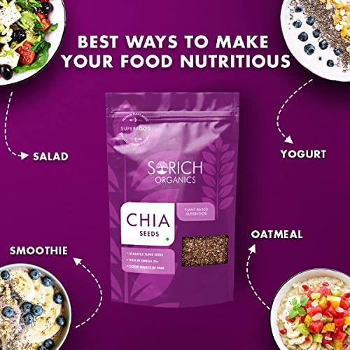 Sorich Organics Sorich Organics Healthy Combo of Chia, Pumpkin, Sunflower, Flax and Quinoa Seeds for Eating - 1050 Gm - Healthy Breakfast | All Edible Seeds Combo Pack |Ready to Eat Snacks | Gluten Free