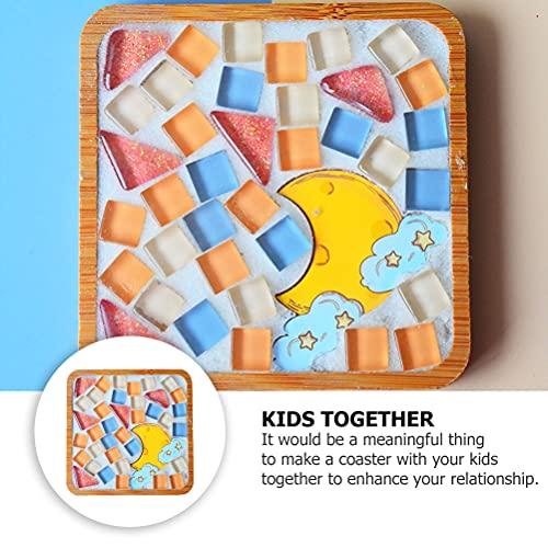 HEALLILY 1 Set DIY Mosaic Coasters Kit Handmade Art Kit Craft Material Supplies