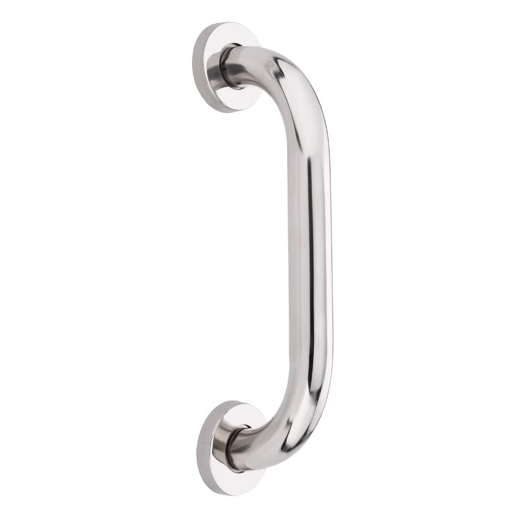DecorDepo DecorDepo Elegant and Durable Stainless Steel Grab Bar SS Finish 9 Inch with Screws 25 mm Dia Set of 1 Pcs