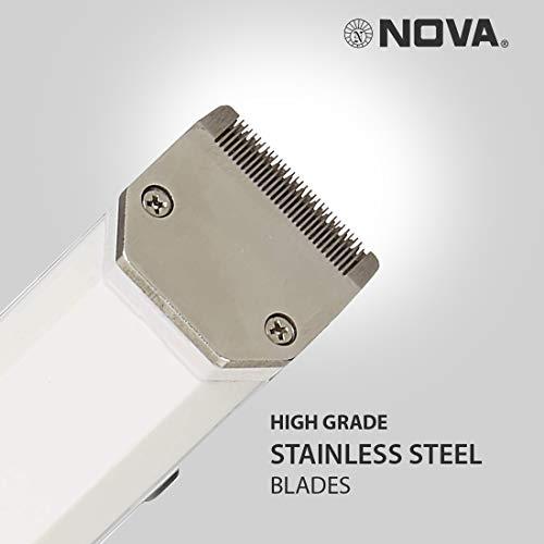 Nova Nova NHT - 1047 Pro Skin Rechargeable Cordless: 30 Minutes Runtime Beard Trimmer for Men (White)