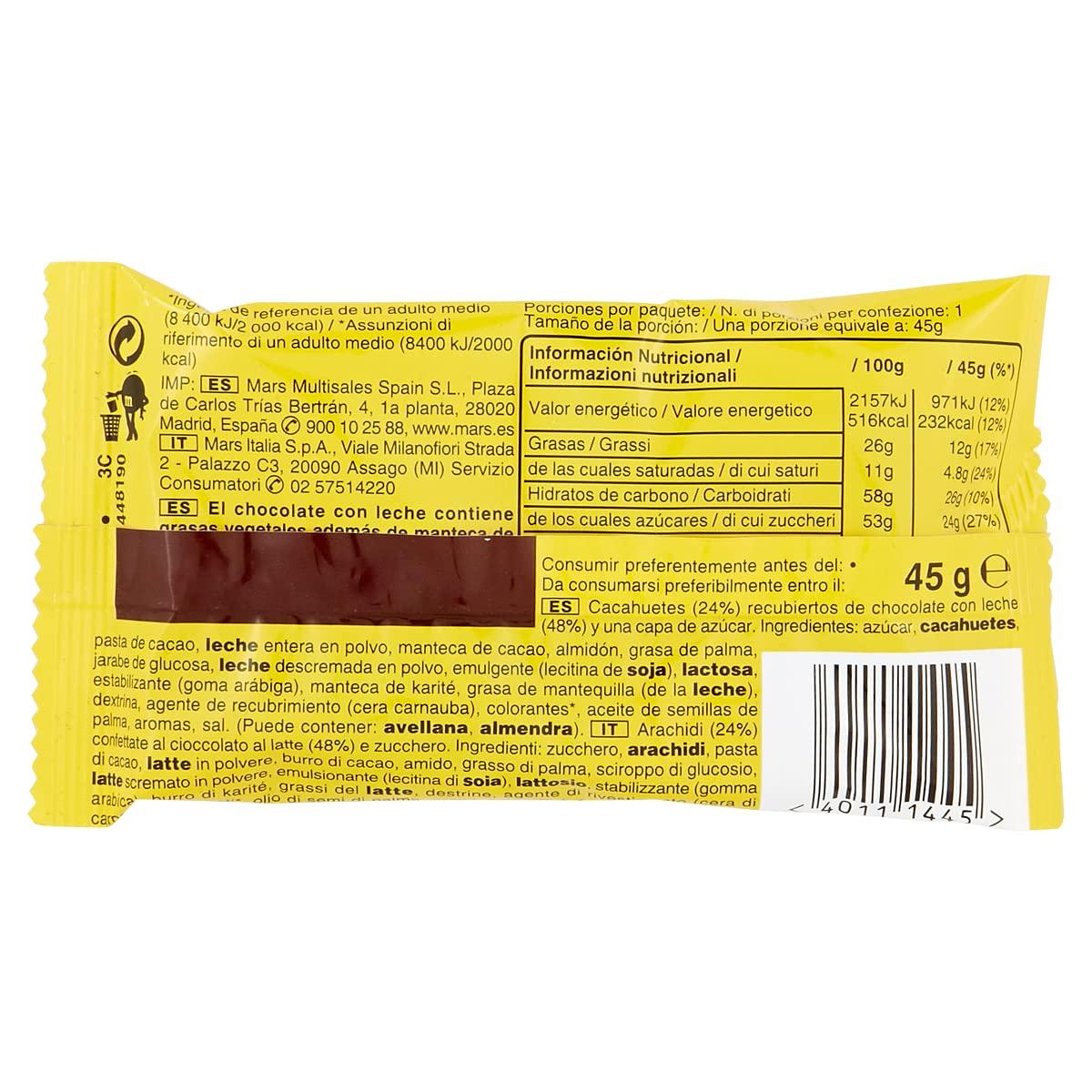 Mars MARS M&M's Peanut Single, 45 g - Pack of 24