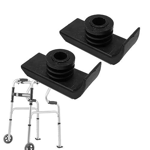 MESINURS Walker Glide Skis - Universal Replacement Feet Rubber Tips Cap for Folding Walker, 1-1/8 Inch, 2 Counts