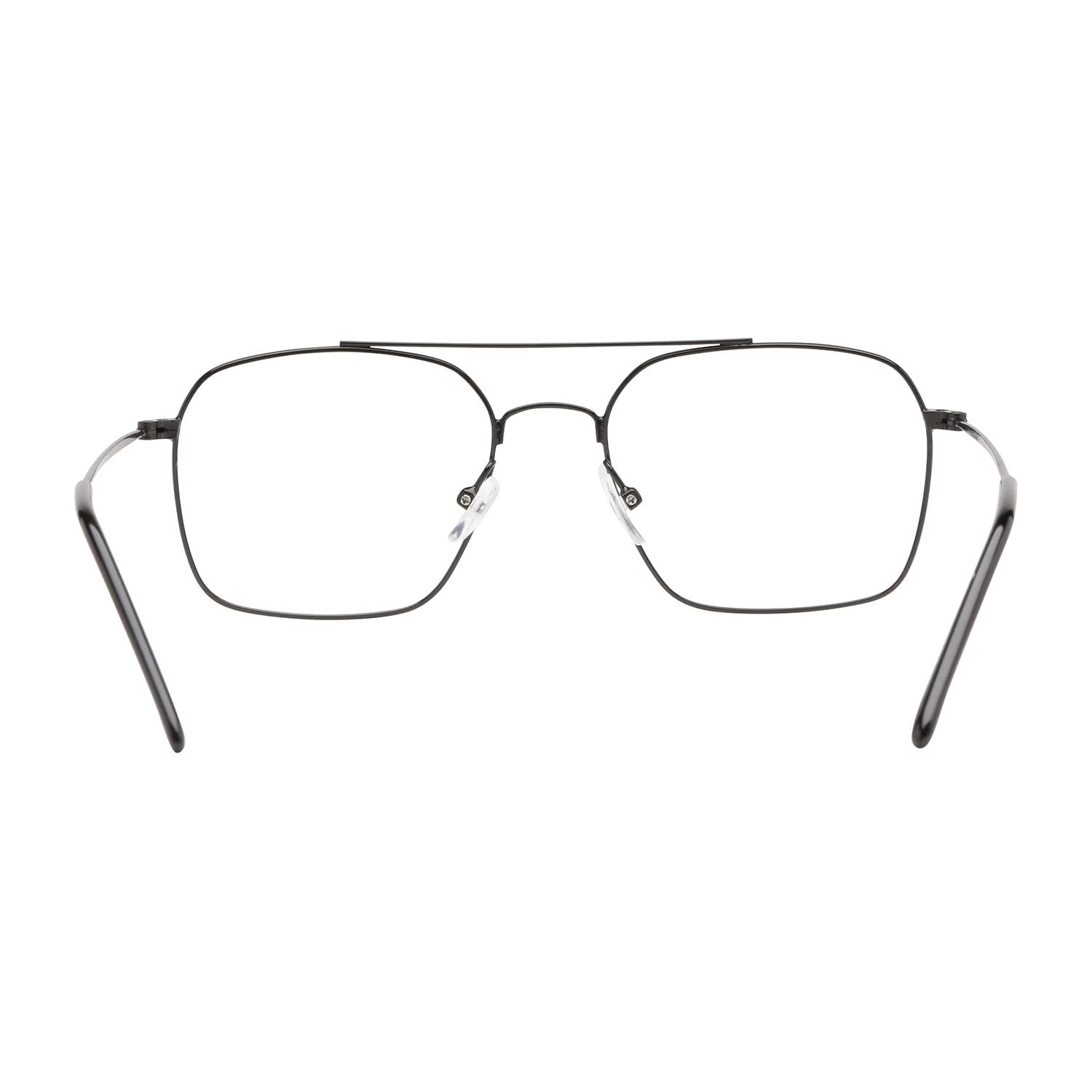 CHASHMA CHASHMA Zero Power Computer Glasses, Square Glasses for Men, Dual Side AR Coating, UV Protection Glasses - (Gunmetal Colour Frame, 52mm, Medium) - Pack of 1