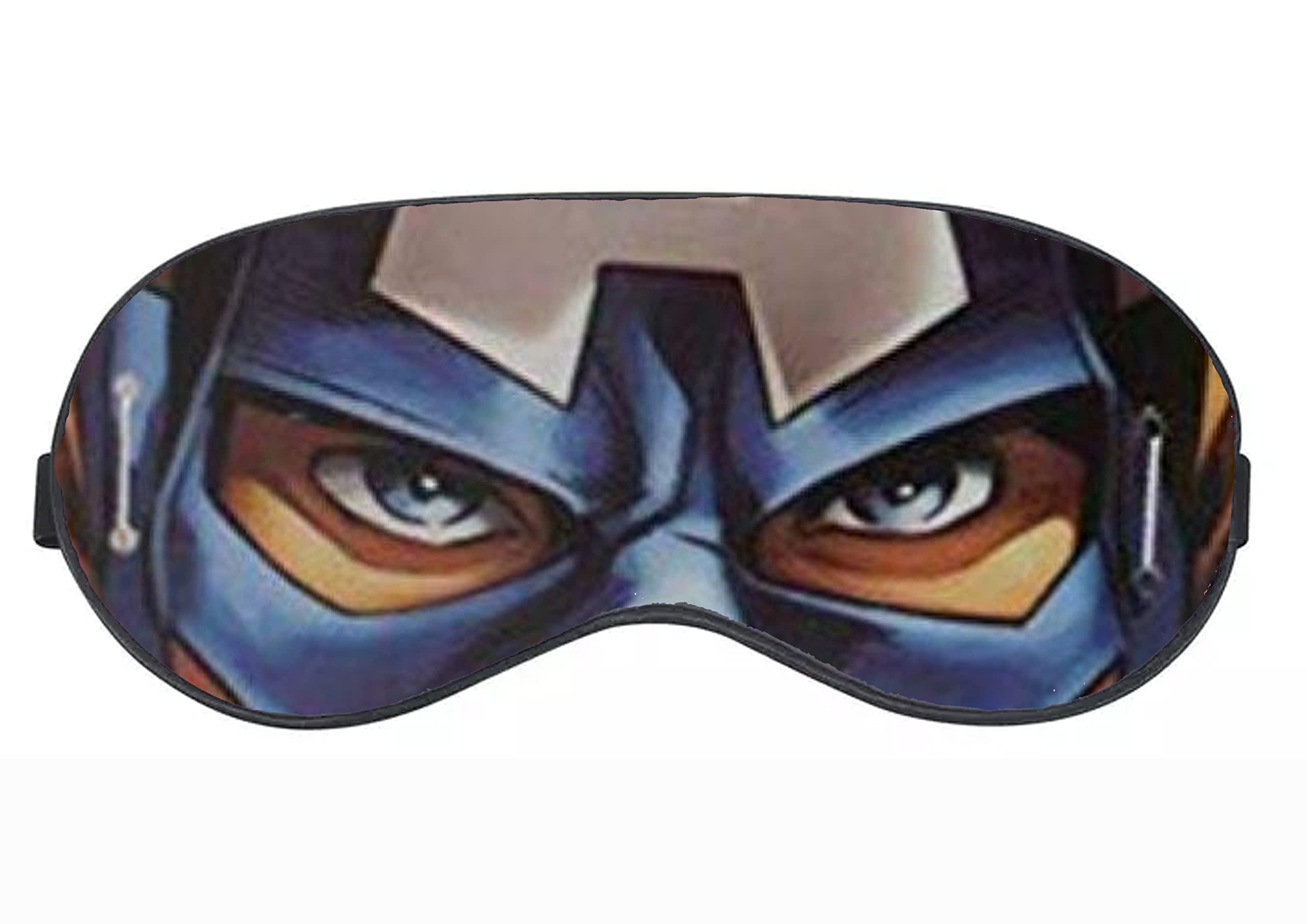 CC ENTERPRISES CC ENTERPRISES Sleep Mask - 100% Blackout Eye Mask - Zero Eye Pressure- Possible Rest - Perfect Sleeping Mask for Light Sleepers, Travelers, Midday Nappers For Avengers Lover Captain America Design