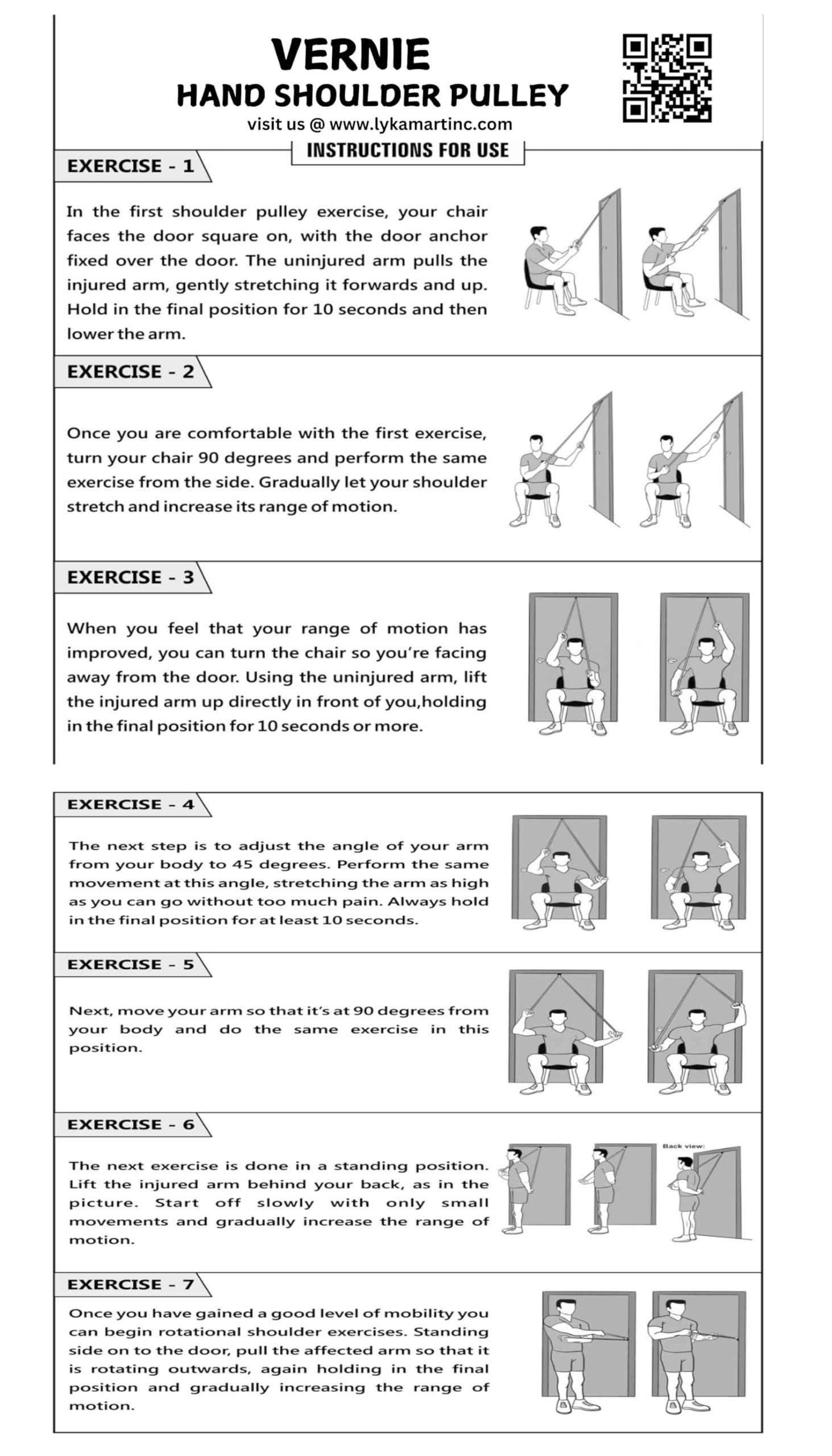 VERNIE VERNIE Shoulder Pulley for Home Physical Therapy - Portable Door Exercise Equipment for Shoulder Workout & Arm Exercise - Increase Range of Motion, Shoulder Rehabilitation(orange)